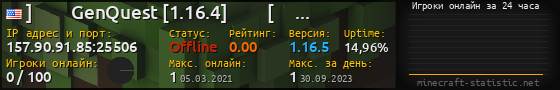 Юзербар 560x90 с графиком игроков онлайн для сервера 157.90.91.85:25506