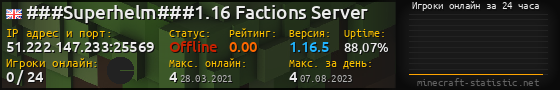 Юзербар 560x90 с графиком игроков онлайн для сервера 51.222.147.233:25569