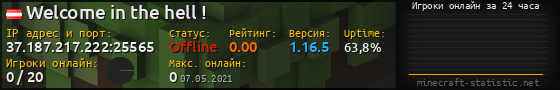 Юзербар 560x90 с графиком игроков онлайн для сервера 37.187.217.222:25565