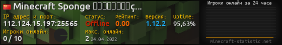 Юзербар 560x90 с графиком игроков онлайн для сервера 112.124.15.197:25565
