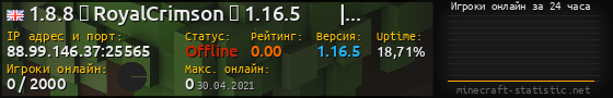 Юзербар 560x90 с графиком игроков онлайн для сервера 88.99.146.37:25565