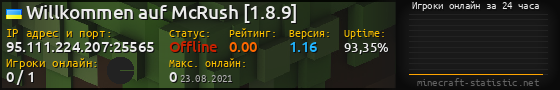 Юзербар 560x90 с графиком игроков онлайн для сервера 95.111.224.207:25565