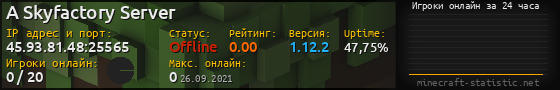 Юзербар 560x90 с графиком игроков онлайн для сервера 45.93.81.48:25565