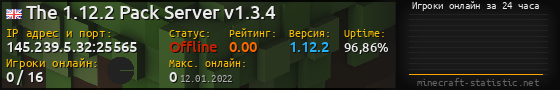 Юзербар 560x90 с графиком игроков онлайн для сервера 145.239.5.32:25565