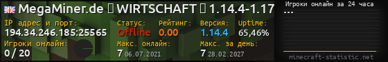 Юзербар 560x90 с графиком игроков онлайн для сервера 194.34.246.185:25565
