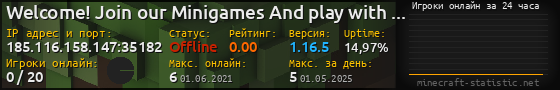 Юзербар 560x90 с графиком игроков онлайн для сервера 185.116.158.147:35182