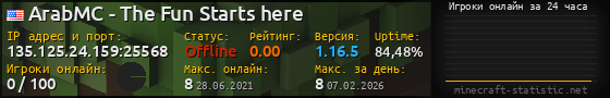 Юзербар 560x90 с графиком игроков онлайн для сервера 135.125.24.159:25568