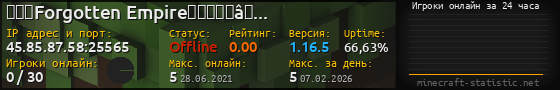 Юзербар 560x90 с графиком игроков онлайн для сервера 45.85.87.58:25565