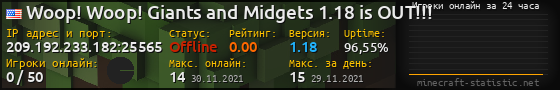 Юзербар 560x90 с графиком игроков онлайн для сервера 209.192.233.182:25565