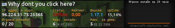 Юзербар 560x90 с графиком игроков онлайн для сервера 96.224.31.75:25565