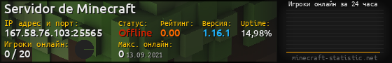 Юзербар 560x90 с графиком игроков онлайн для сервера 167.58.76.103:25565