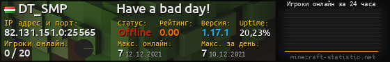 Юзербар 560x90 с графиком игроков онлайн для сервера 82.131.151.0:25565
