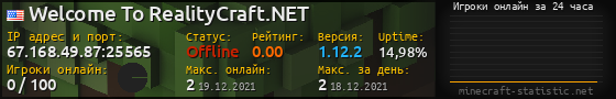 Юзербар 560x90 с графиком игроков онлайн для сервера 67.168.49.87:25565