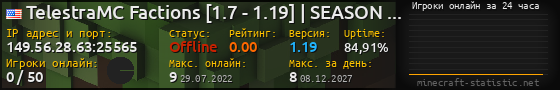 Юзербар 560x90 с графиком игроков онлайн для сервера 149.56.28.63:25565