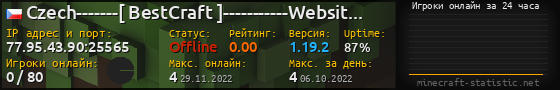 Юзербар 560x90 с графиком игроков онлайн для сервера 77.95.43.90:25565