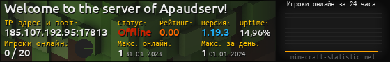 Юзербар 560x90 с графиком игроков онлайн для сервера 185.107.192.95:17813