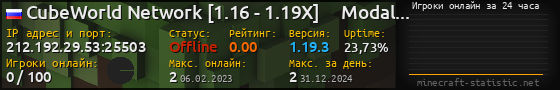 Юзербар 560x90 с графиком игроков онлайн для сервера 212.192.29.53:25503