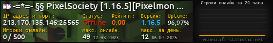 Юзербар 560x90 с графиком игроков онлайн для сервера 213.170.135.146:25565