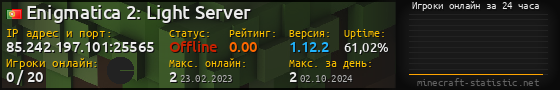 Юзербар 560x90 с графиком игроков онлайн для сервера 85.242.197.101:25565