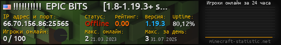 Юзербар 560x90 с графиком игроков онлайн для сервера 66.70.156.86:25565