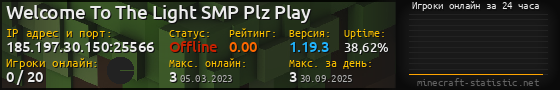 Юзербар 560x90 с графиком игроков онлайн для сервера 185.197.30.150:25566