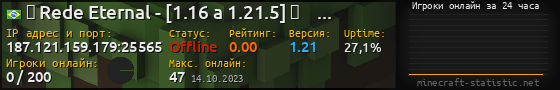 Юзербар 560x90 с графиком игроков онлайн для сервера 187.121.159.179:25565