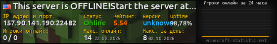 Юзербар 560x90 с графиком игроков онлайн для сервера 157.90.141.190:22482