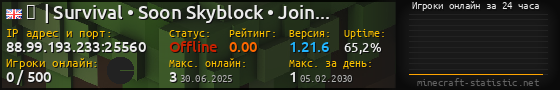 Юзербар 560x90 с графиком игроков онлайн для сервера 88.99.193.233:25560