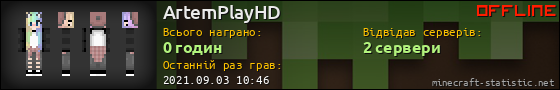 Юзербар 560x90 для ArtemPlayHD