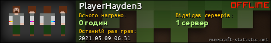 Юзербар 560x90 для PlayerHayden3