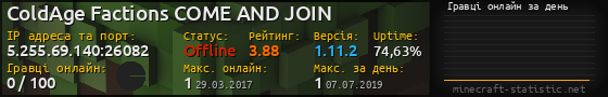 Юзербар 560x90 с графіком гравців онлайн для сервера 5.255.69.140:26082