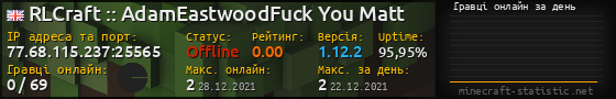 Юзербар 560x90 с графіком гравців онлайн для сервера 77.68.115.237:25565
