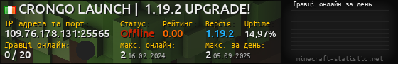 Юзербар 560x90 с графіком гравців онлайн для сервера 109.76.178.131:25565
