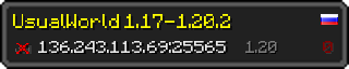 Userbar 320x64 in minecraft style for 136.243.113.69:25565