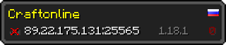 Userbar 320x64 in minecraft style for 89.22.175.131:25565