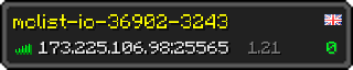 Userbar 320x64 in minecraft style for 173.225.106.98:25565