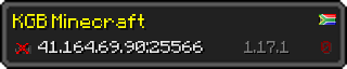 Userbar 320x64 in minecraft style for 41.164.69.90:25566