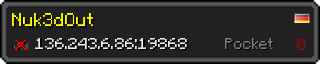 Userbar 320x64 in minecraft style for 136.243.6.86:19868