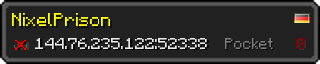 Userbar 320x64 in minecraft style for 144.76.235.122:52338