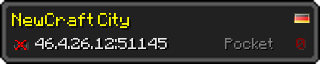 Userbar 320x64 in Minecraft-Stil für den Server 46.4.26.12:51145