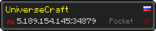 Userbar 320x64 in Minecraft-Stil für den Server 5.189.154.145:34879