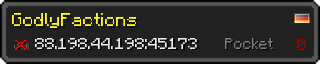 Userbar 320x64 in minecraft style for 88.198.44.198:45173