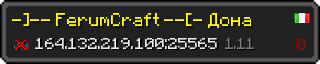 Userbar 320x64 in minecraft style for 164.132.219.100:25565