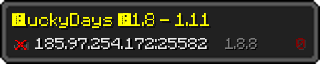 Userbar 320x64 in Minecraft-Stil für den Server 185.97.254.172:25582