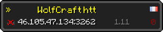 Userbar 320x64 in minecraft style for 46.105.47.134:3262
