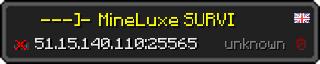 Userbar 320x64 in minecraft style for 51.15.140.110:25565
