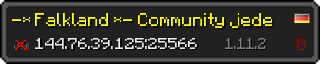 Userbar 320x64 in minecraft style for 144.76.39.125:25566
