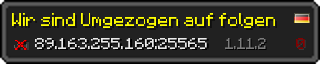 Userbar 320x64 in minecraft style for 89.163.255.160:25565