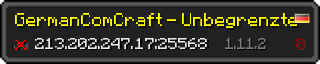 Userbar 320x64 in minecraft style for 213.202.247.17:25568