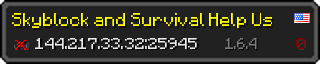 Userbar 320x64 in minecraft style for 144.217.33.32:25945